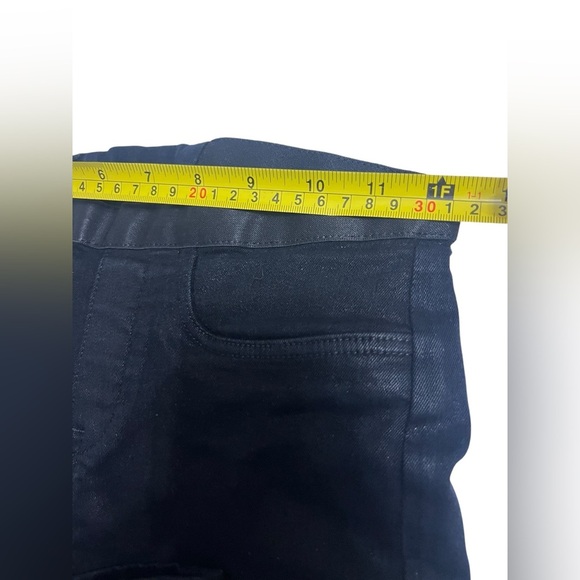 HELMUT LANG Black Coated Waxed Pull On Jegging Jeans Sz 24 - Picture 8 of 8